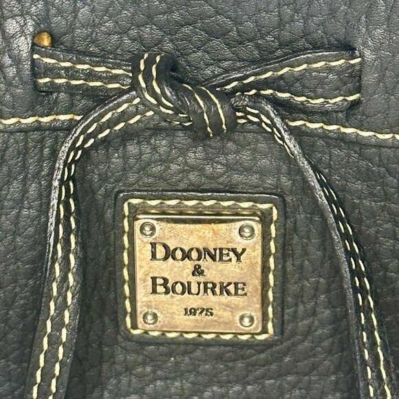 Dooney & Bourke Vintage Mini Tassel Tote Black Leather Silver Hardware EUC - Picture 7 of 14